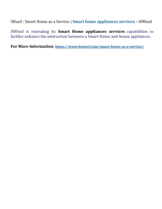 shaas smart home as a service smart home