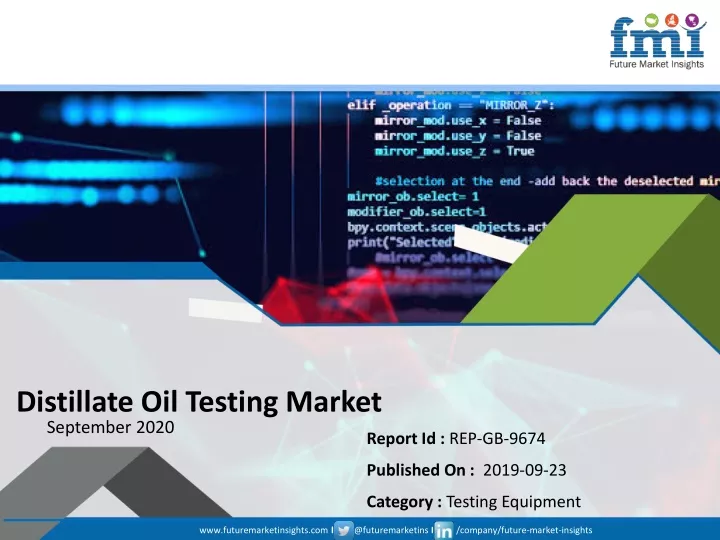 distillate oil testing market