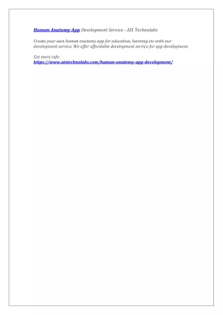 human anatomy app development service