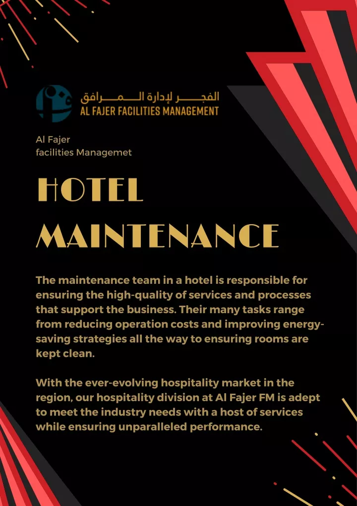 al fajer facilities managemet hotel maintenance