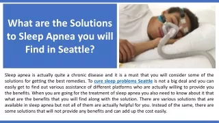 what are the solutions to sleep apnea you will