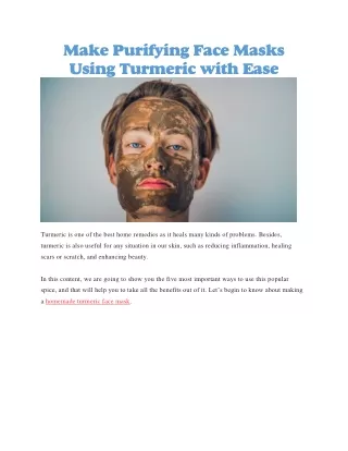 Homemade turmeric face mask