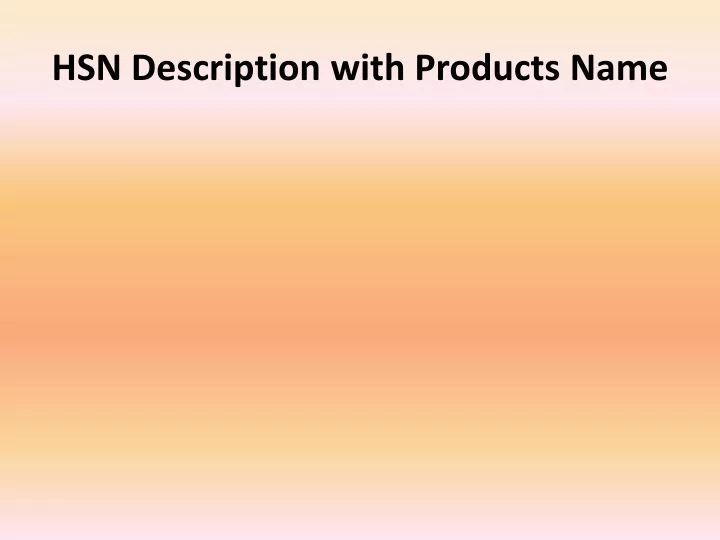 hsn description with products name