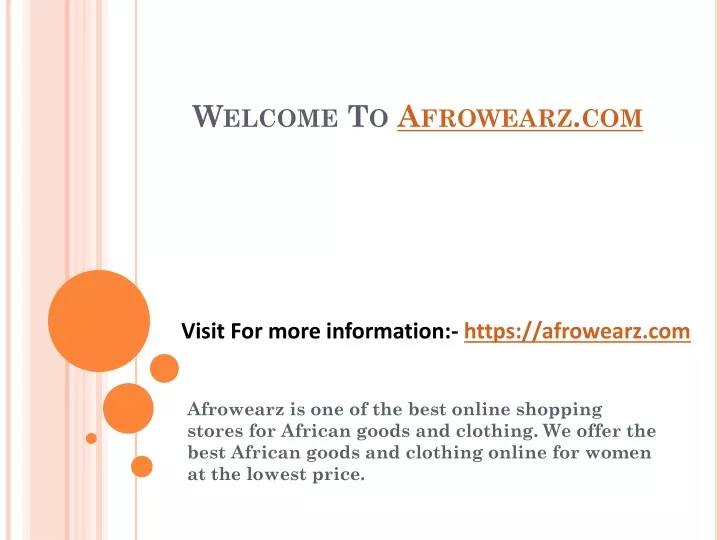 welcome to afrowearz com