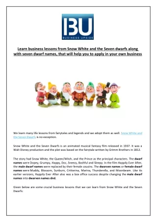 learn business lessons from snow white