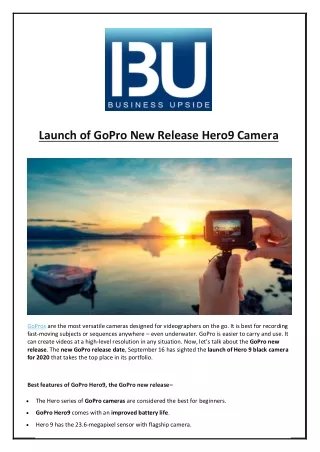 launch of gopro new release hero9 camera