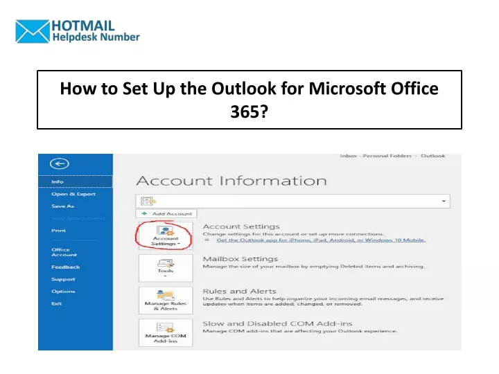 how to set up the outlook for microsoft office 365