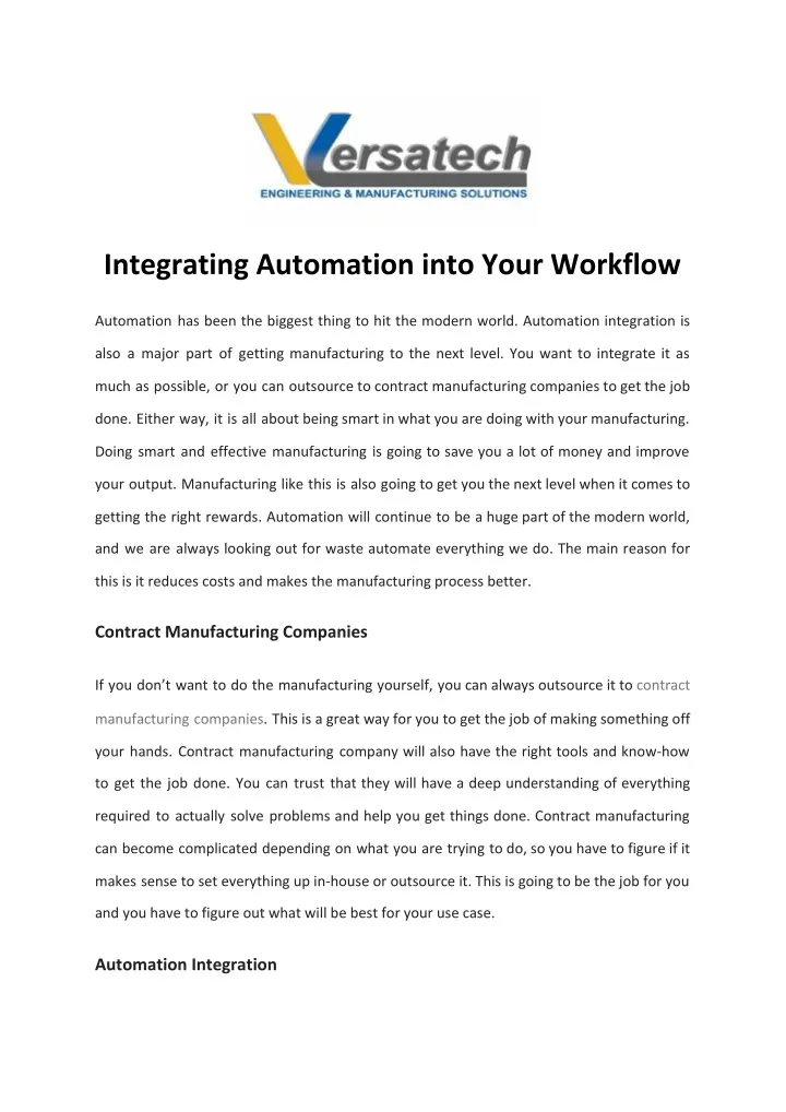 integrating automation into your workflow