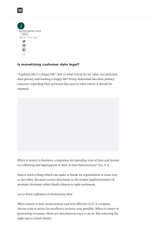 Is monetizing customer data legal?
