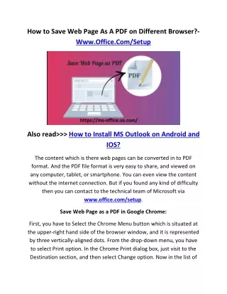 how to save web page as a pdf on different