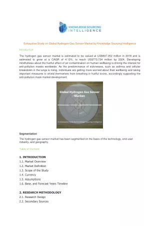 exhaustive study on global hydrogen gas sensor