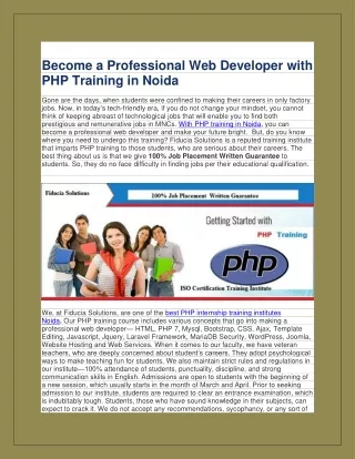 Join Best PHP Training Institute In Noida To Become Web Developer?