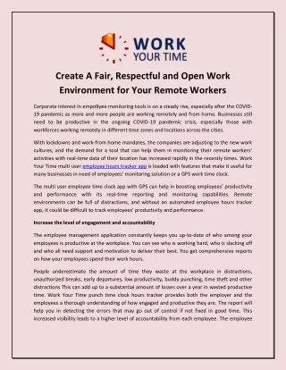 Create A Fair, Respectful and Open Work Environment for Your Remote Workers