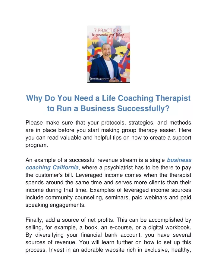 why do you need a life coaching therapist