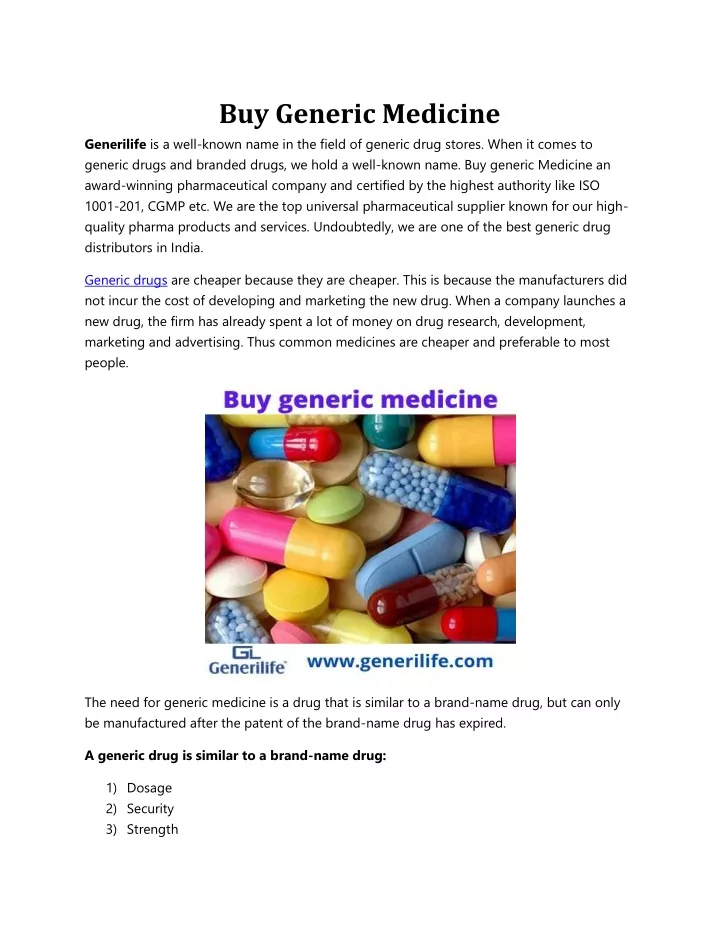 buy generic medicine generilife is a well known