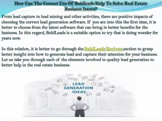 how can the correct use of boldleads help
