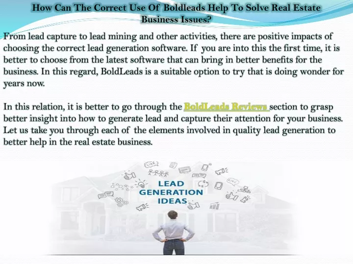 how can the correct use of boldleads help