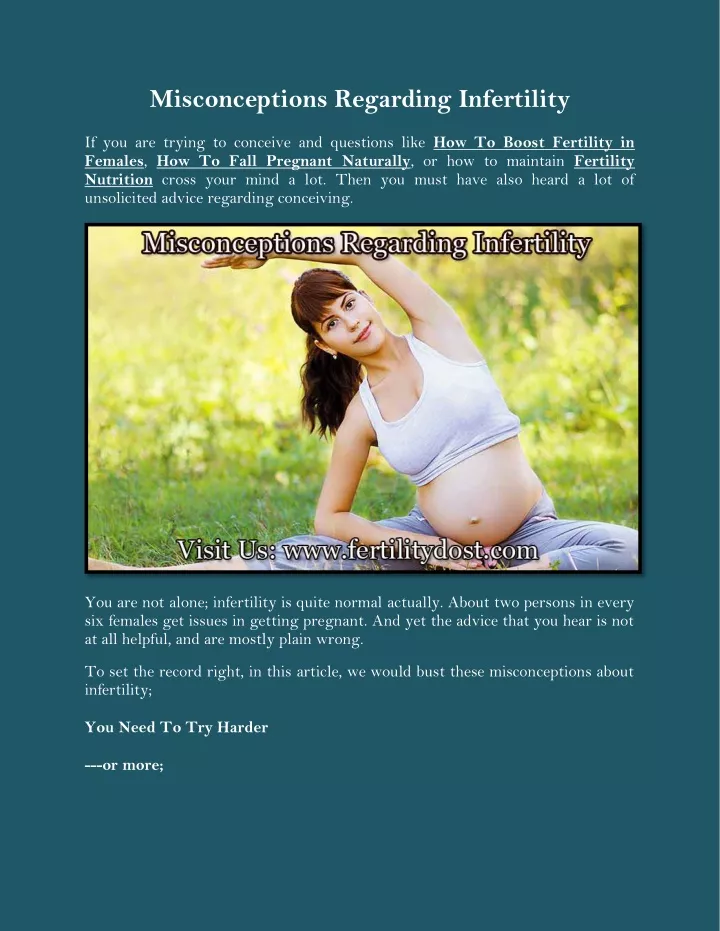 misconceptions regarding infertility