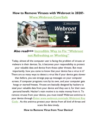 how to remove viruses with webroot in 2020