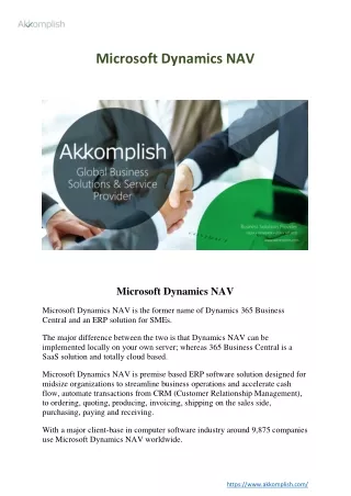 Microsoft Dynamics NAV Solutions at Akkomplish