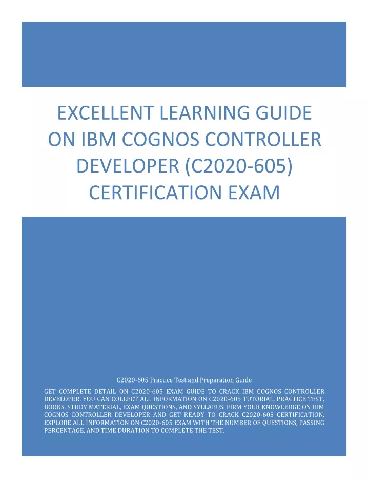 excellent learning guide on ibm cognos controller