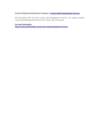 custom website development company custom