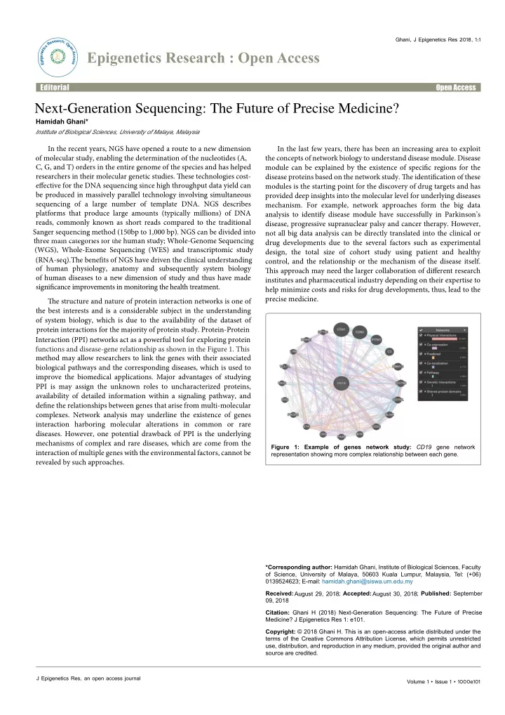 ghani j epigenetics res 2018 1 1