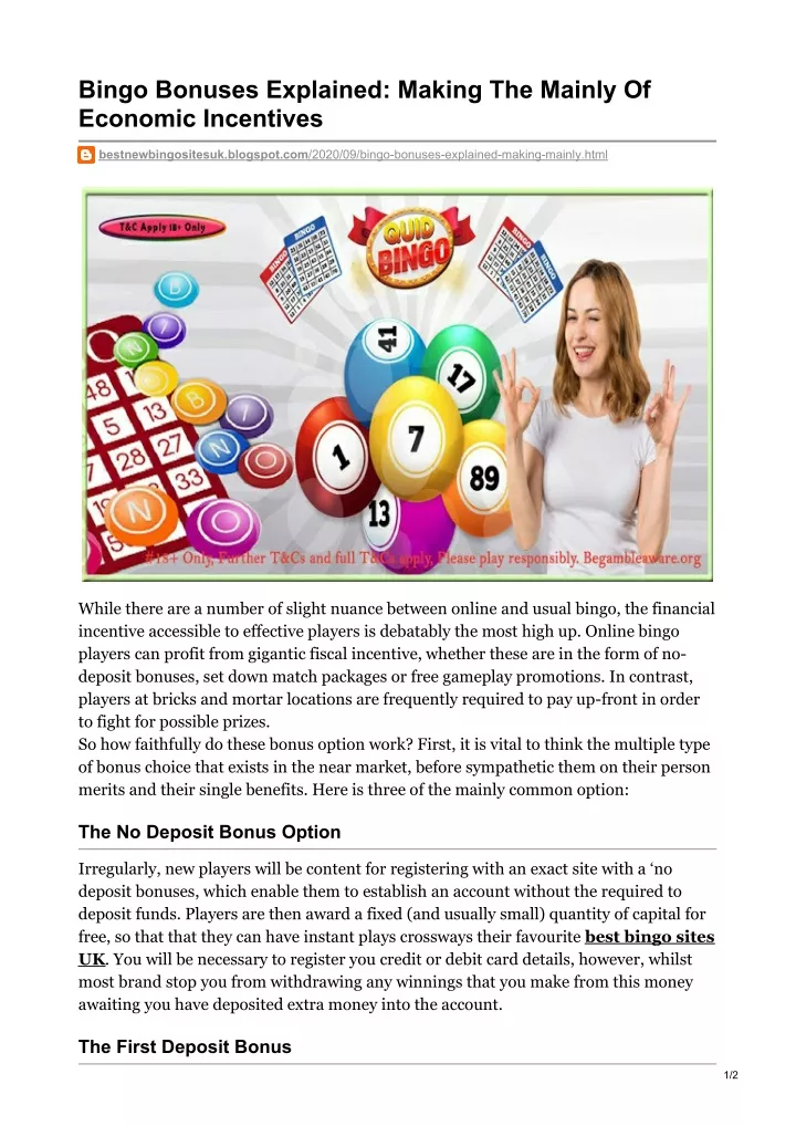 bingo bonuses explained making the mainly