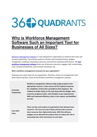 Why is Workforce Management Software Such an Important Tool for Businesses of All Sizes?