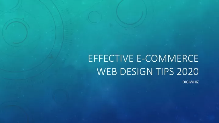 effective e commerce web design tips 2020