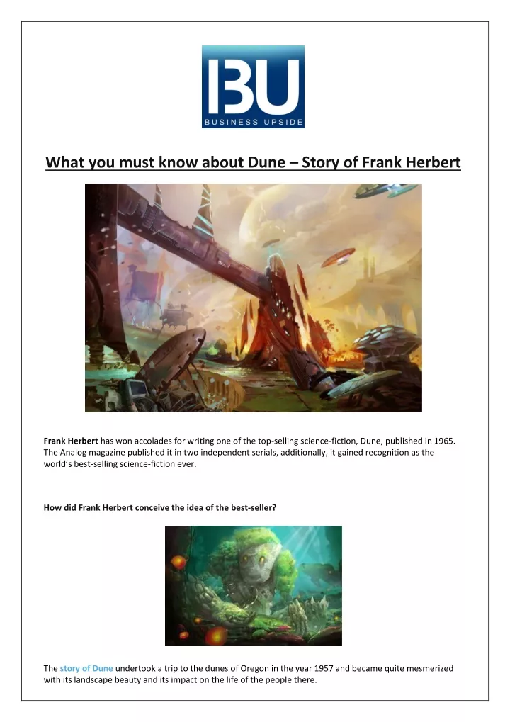 what you must know about dune story of frank