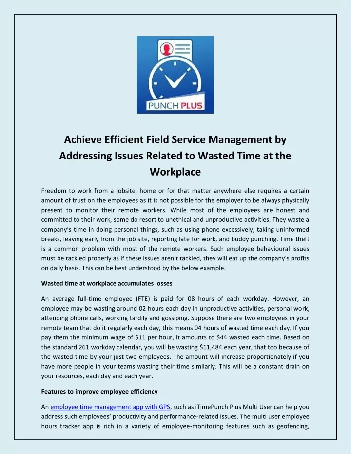 achieve efficient field service management