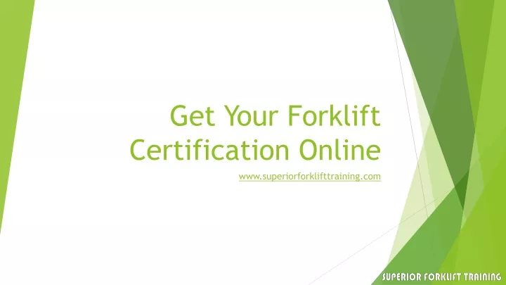 get your forklift certification online