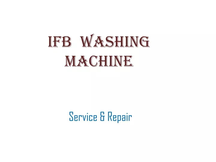 ifb washing machine