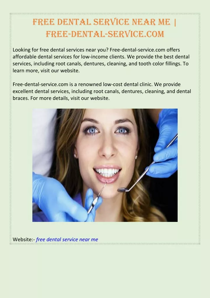 free dental service near me free dental service