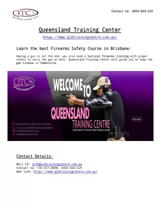 Learn the firearms safety training course online at QLD Training Centre