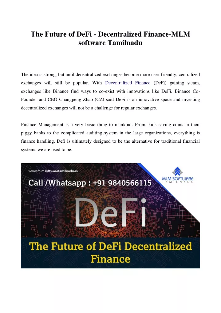 the future of defi decentralized finance