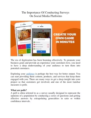 The Importance Of Conducting Surveys  On Social Media Platforms