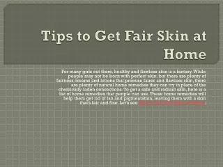 tips to get fair skin at home