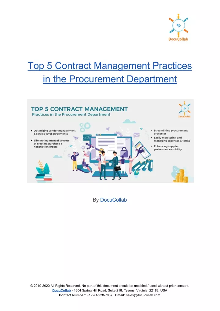 top 5 contract management practices
