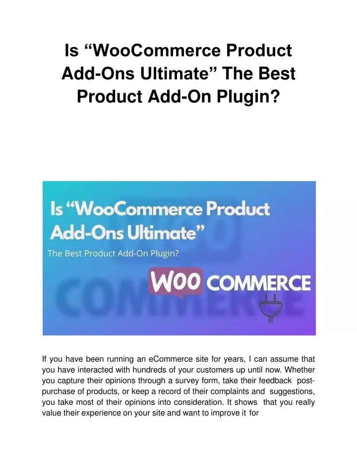 is woocommerce product add ons ultimate the best product add on plugin