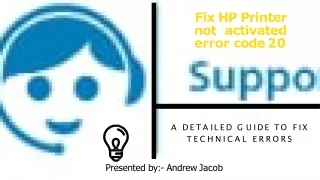 An Easy Guide To Fix HP Printer not activated error code 20