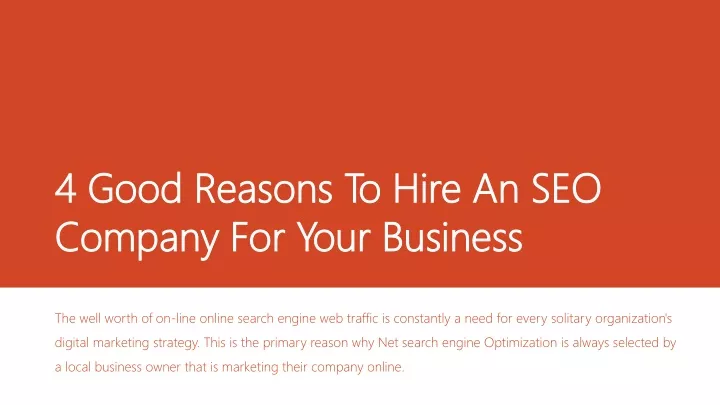 4 good reasons to hire an seo company for your business