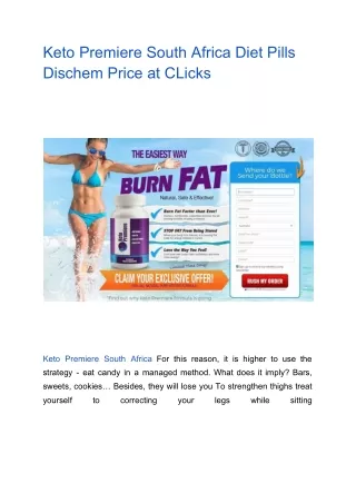 Keto Premiere South Africa Diet Pills Dischem Price at CLicks