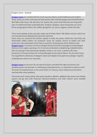 Designer sarees -  Sriveeras