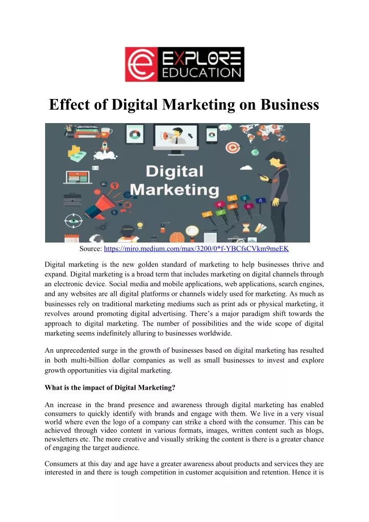 effect of digital marketing on business