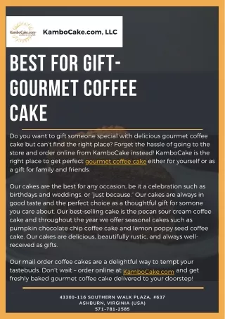 Best for Gift - Gourmet Coffee Cake