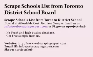 scrape schools list from toronto district school board