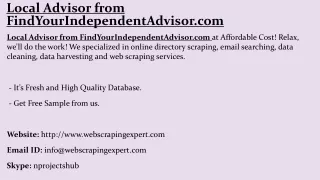 local advisor from findyourindependentadvisor com