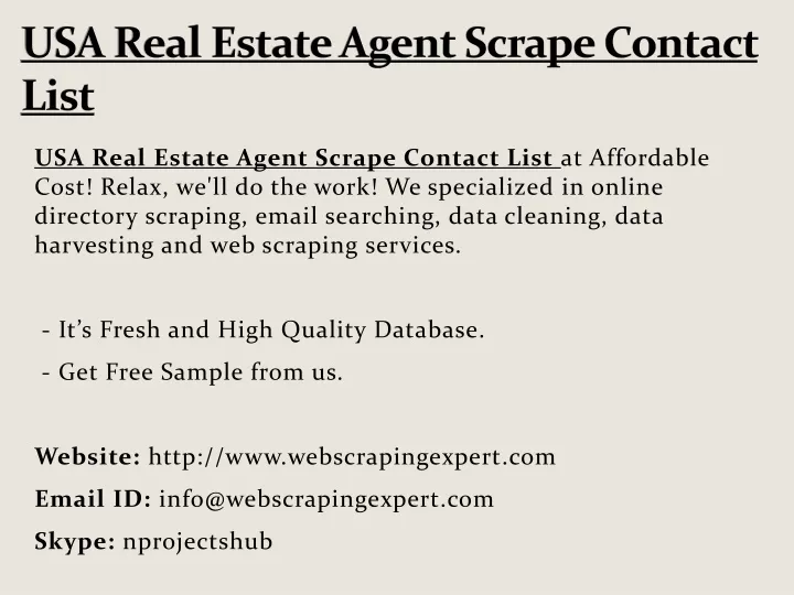 usa real estate agent scrape contact list